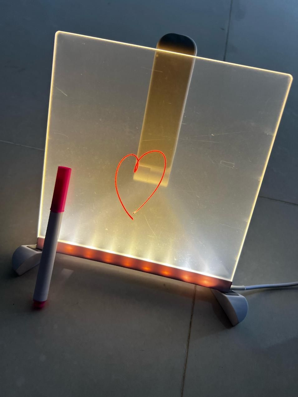 3D LED Light Glass Acrylic Writing Pad - Home Aesthetic and Personal Care Essential