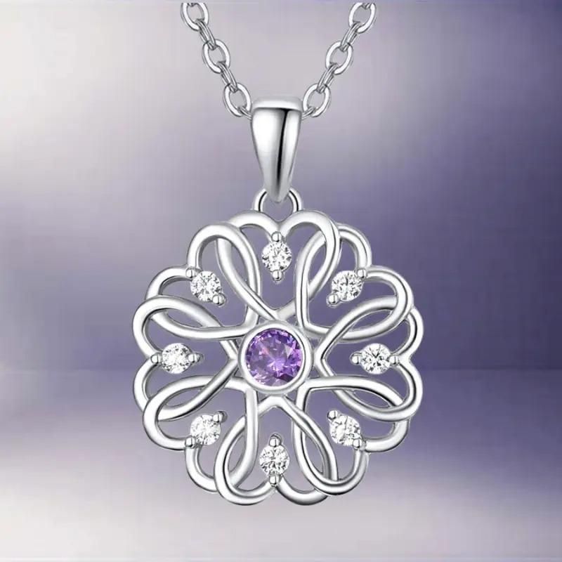 Silver Birthstone Pendant With Chain
